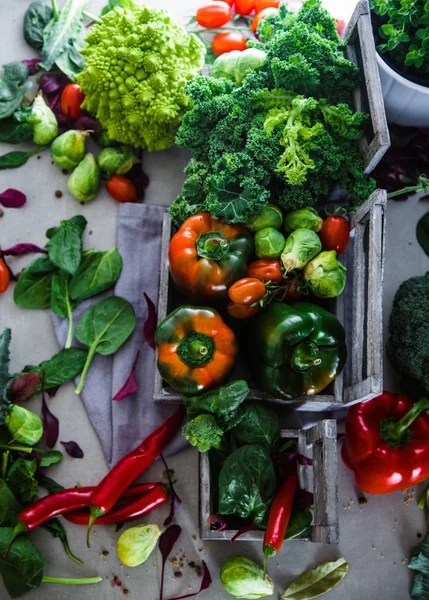 Verse groenten flatlay — Stockfoto
