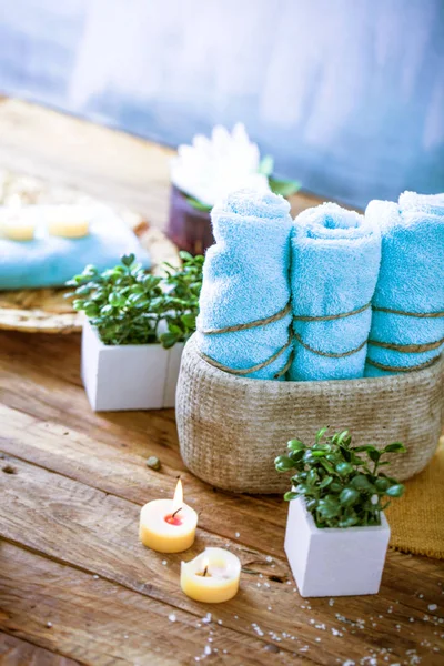 Spa setting in blue — Stock Photo, Image
