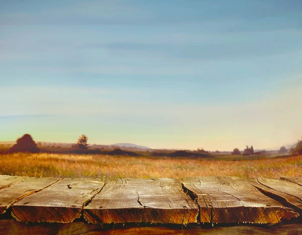 Summer table with landscape — Stock Photo, Image