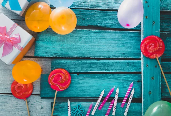 Baloane și obiecte de ziua de naștere — Fotografie, imagine de stoc