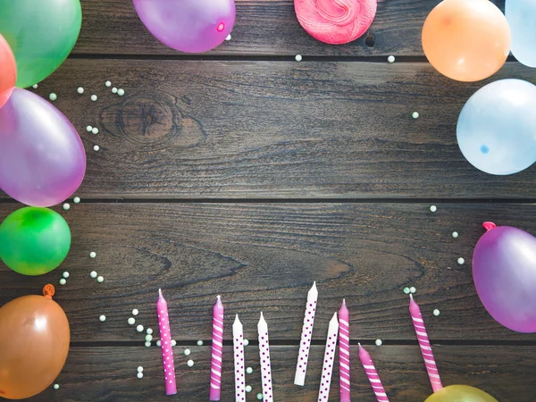 Balony urodzinowe i obiektów — Zdjęcie stockowe