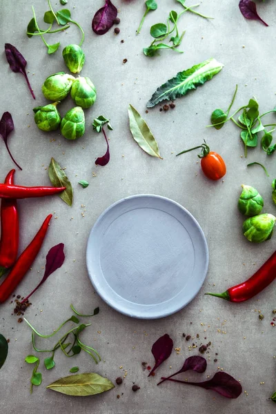 Frisches Gemüse flach — Stockfoto