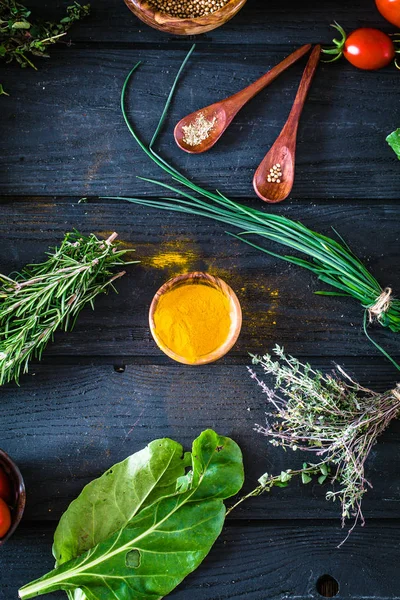 Vegetables and spices — Stock Photo, Image