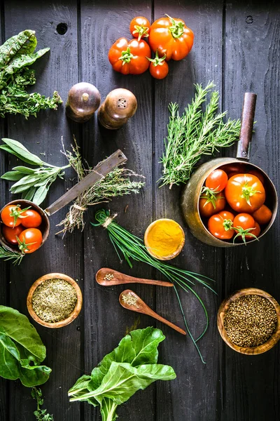 Vegetables and spices — Stock Photo, Image