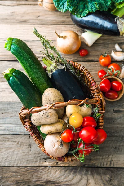 Vegetables on wood Stock Picture