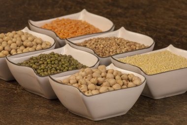 Sağlıklı tohum: mung fasulye, kırmızı mercimek, darı, buğday, soya fasulyesi, nohut