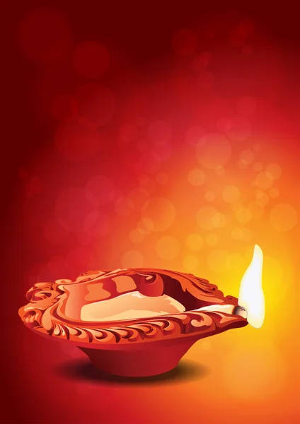 Indisches festival diwali - diya clay lamp vector illustration — Stockvektor