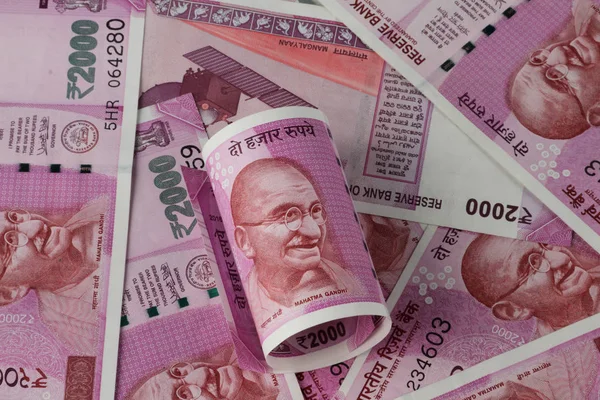 Nowy indyjski Rupia 2000 waluty Uwaga Po Demonitization — Zdjęcie stockowe