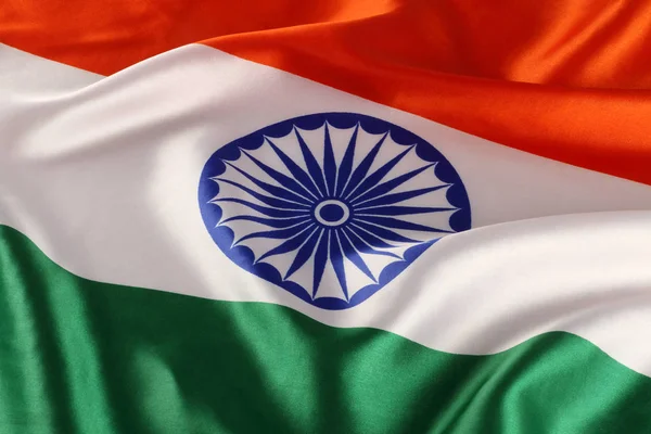Fechamento da Bandeira Nacional da Índia - Tricolor — Fotografia de Stock