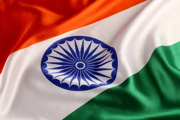 Tricolor Indian National Flag - Closeup — Stock Photo, Image