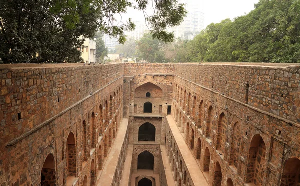 Agrasen ki Baoli (Step Well), Ancient Construction, New Delhi, I — Stock Photo, Image