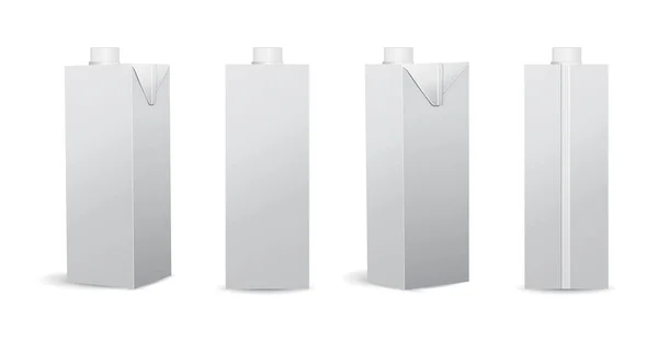 Ensemble d'illustrations vectorielles de carton de lait blanc / jus — Image vectorielle