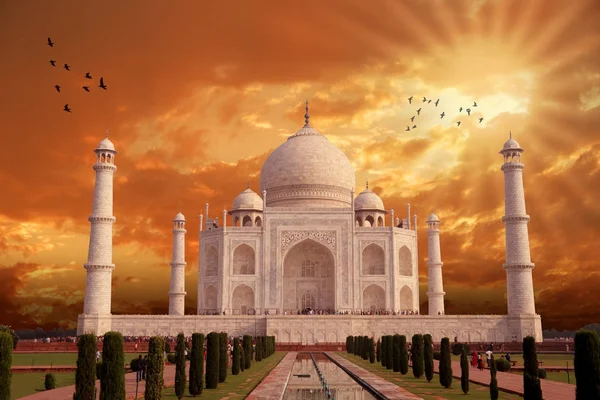 Belo Taj Mahal Arquitetura, Índia, Agra, Uttar Pradesh — Fotografia de Stock