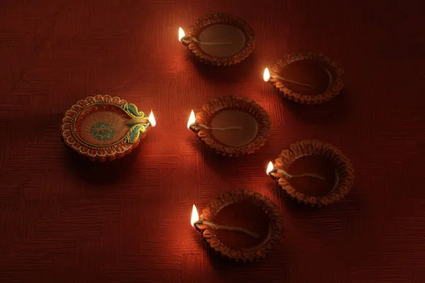 Krásné indické Diwali Festival Diya dekorace — Stock fotografie