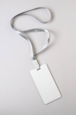Boş beyaz Lanyard etiketi rozet Mockup