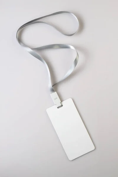 Boş beyaz Lanyard etiketi rozet Mockup