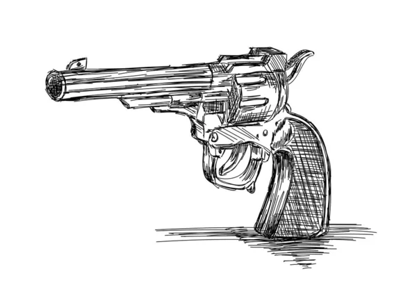 Vintage / Old Revolver Gun Vector Ilustração — Vetor de Stock