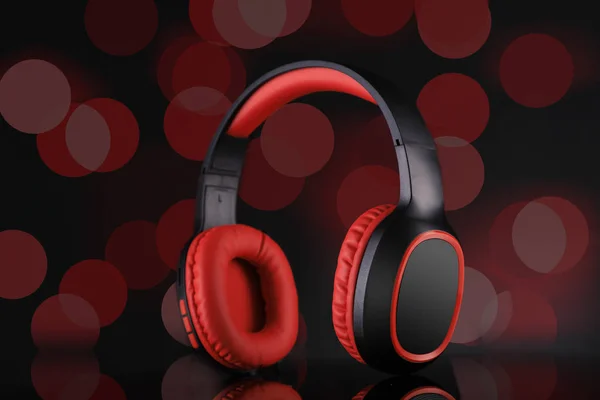 Drahtlose Bluetooth-Kopfhörer Musik in rot und schwarz mit — Stockfoto