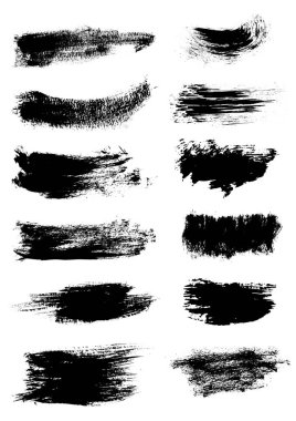 Ayrıntılı Vektör Fırça Vuruşları Grunge Dokuları 