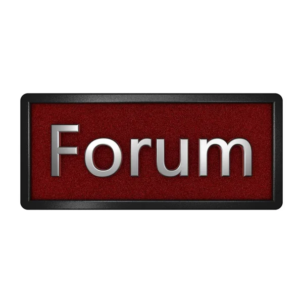 Schaltfläche "Forum". vereinzelte grafische Illustration. 3D-Darstellung — Stockfoto