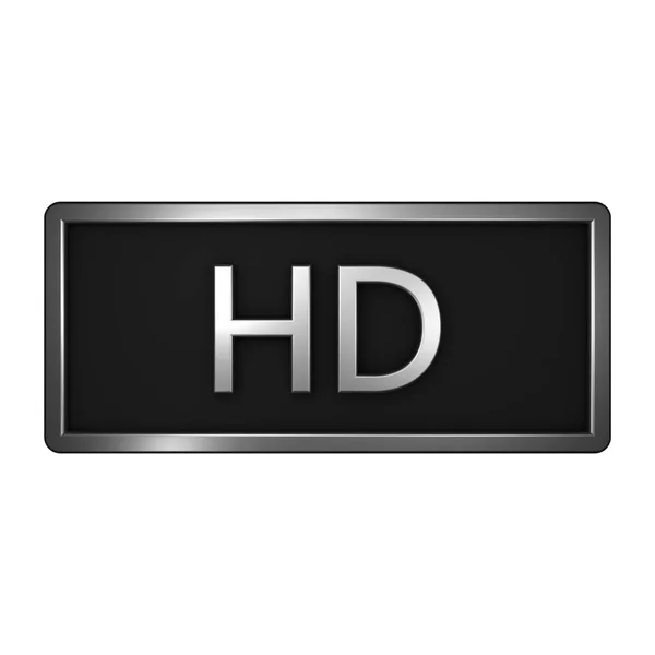 Icon `HD`. Video quality. Isolated graphic illustration. 3D render — Stock Photo, Image