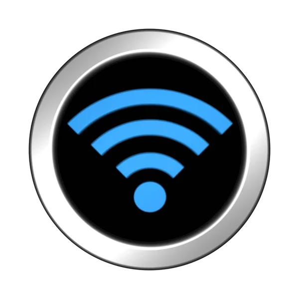 Icono brillante "Wi-Fi". Renderizado 3D —  Fotos de Stock