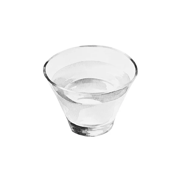 Glass of water isolated watercolor — Stock Photo, Image