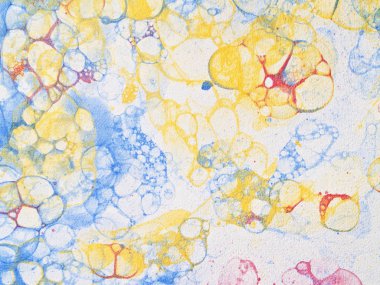 kabarcıklar suluboya sarı mavi