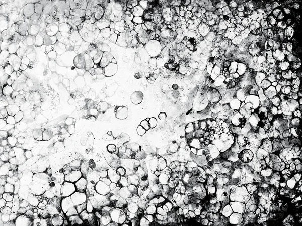 Pęcherzyki akwarela czarny biały — Zdjęcie stockowe
