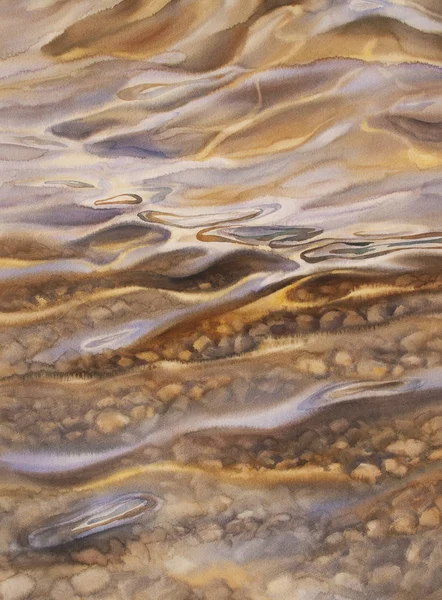 Gouden water aquarel — Stockfoto