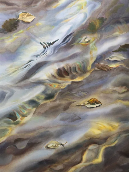 Na podzim vody akvarel — Stock fotografie