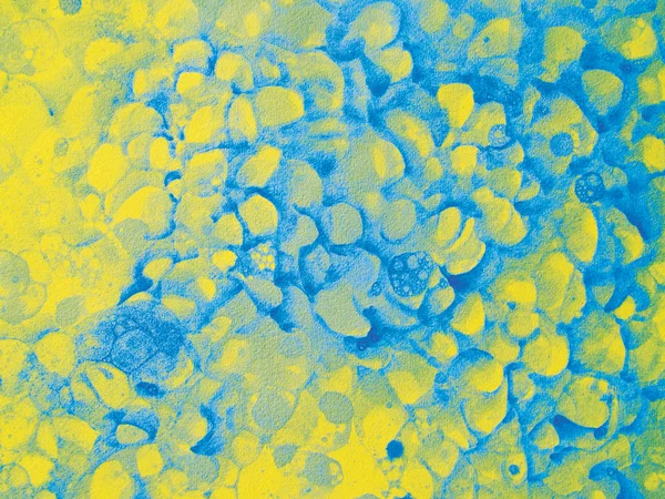 Pęcherzyki akwarela żółty niebieski piana — Zdjęcie stockowe