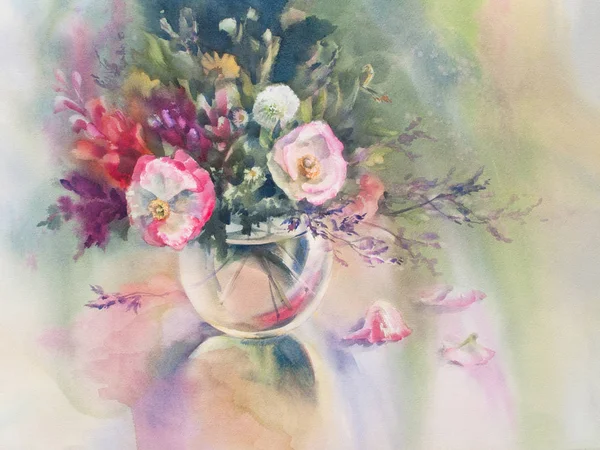 yaz çiçek suluboya