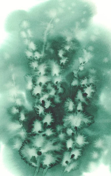 Cipki wierzbowe gałązki zielone akwarela — Zdjęcie stockowe