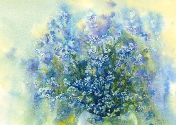 Forget-me-not watercolor background — Stock Photo, Image