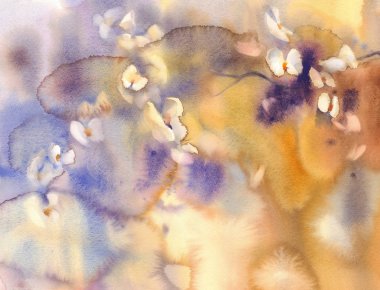 Beyaz Orkide suluboya