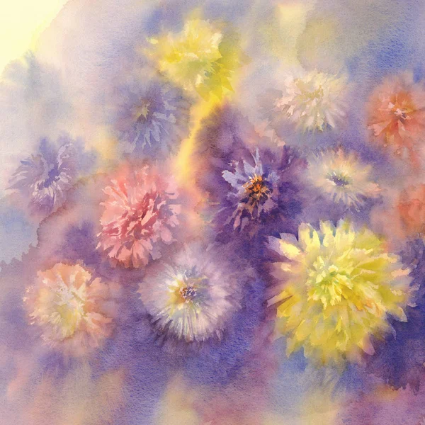 Aster suluboya arka planını renklendirin