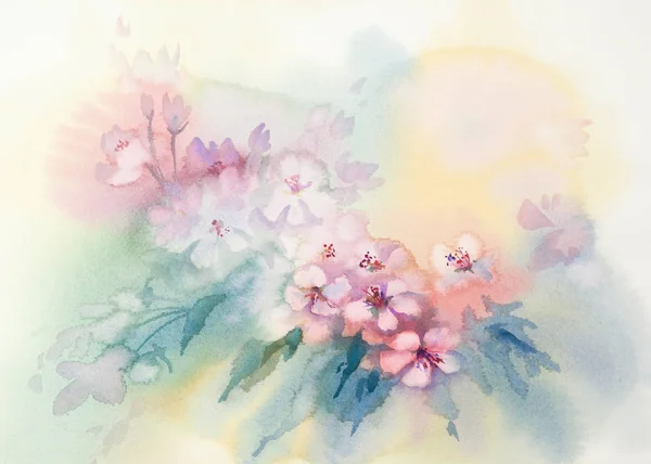 Sakura bloom akwarela — Zdjęcie stockowe