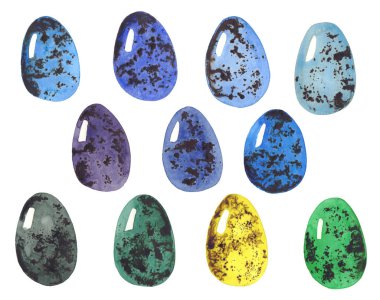 izole renkli Paskalya yumurta suluboya