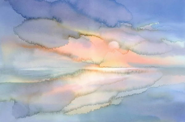 Ranní mlha akvarel — Stock fotografie
