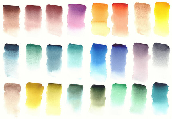 Color palette of watercolor paints