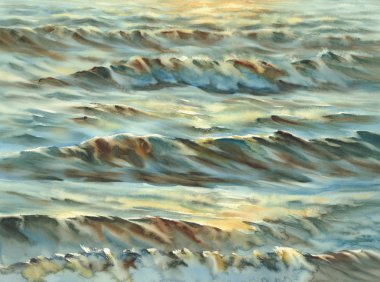 güneşli deniz suluboya arka plan