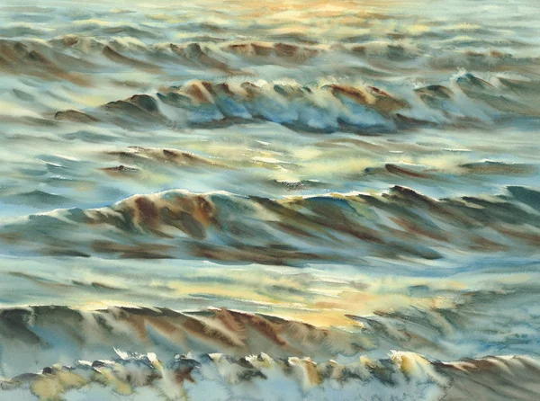 güneşli deniz suluboya arka plan