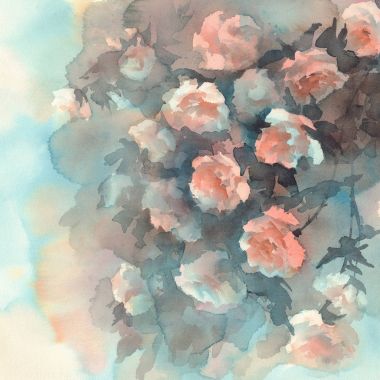 ışık gül sulu boya arka plan