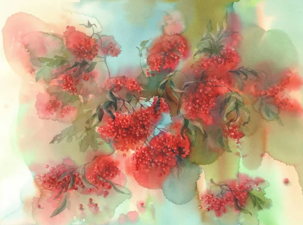 Üvez meyveleri ve suluboya arka plan bırakır