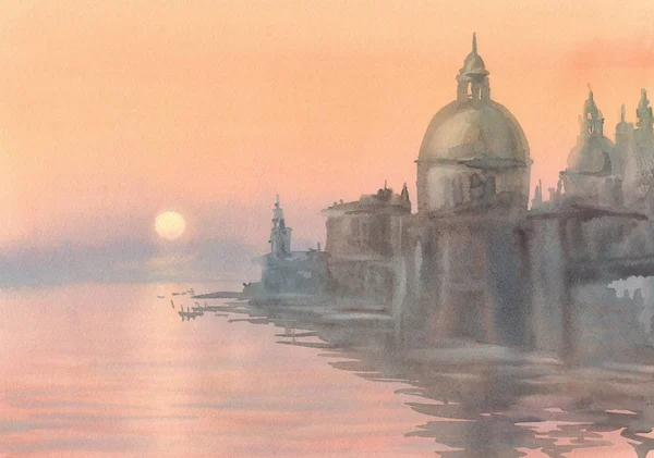 Sabah sis suluboya Venedik siluet