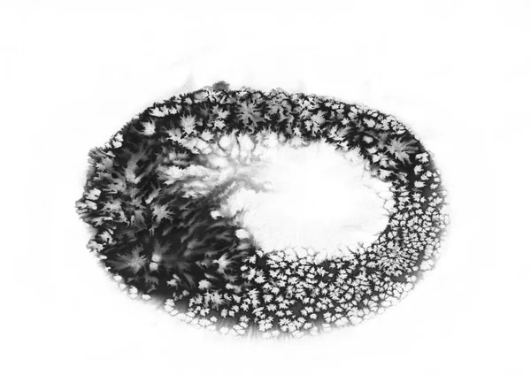 Czarno-biały zima ramki akwarela — Zdjęcie stockowe