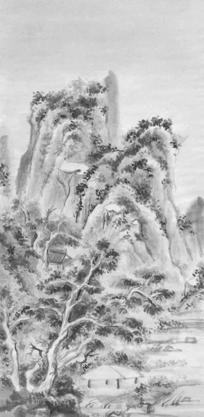 dağlar Çince mürekkep resim manzara