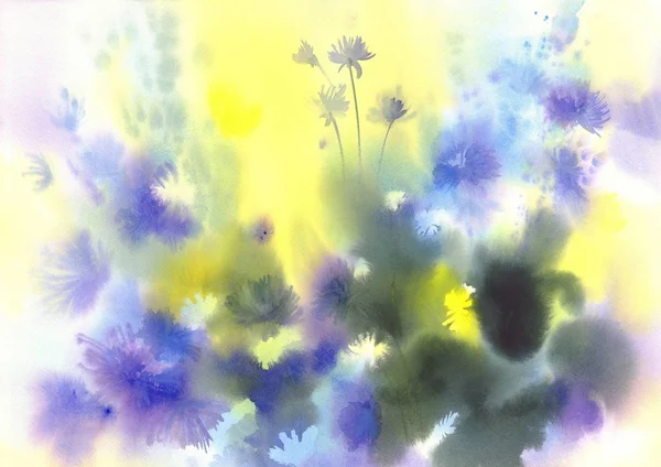 Absztrakt virágok-akvarell háttér — Stock Fotó