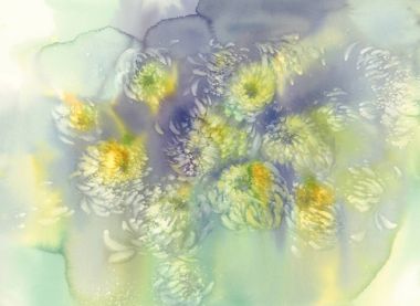 Suluboya tuz mermer arka plan. Kasımpatı çiçeği